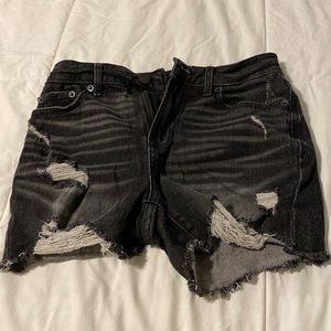 Black Ripped Jean shorts